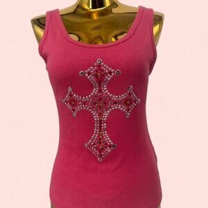 Hot pink ribbed tank